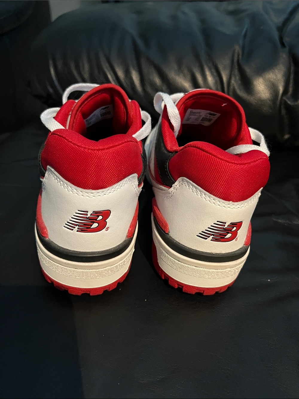 New Balance 550 Men’s White and Red Low-Top Sneakers - Picture 3 of 5